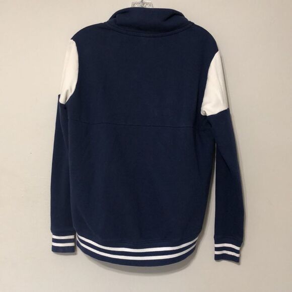 Victoria’s Secret Pink Women XS Extra Small Navy White Zip Oversized Pullover - Picture 4 of 4